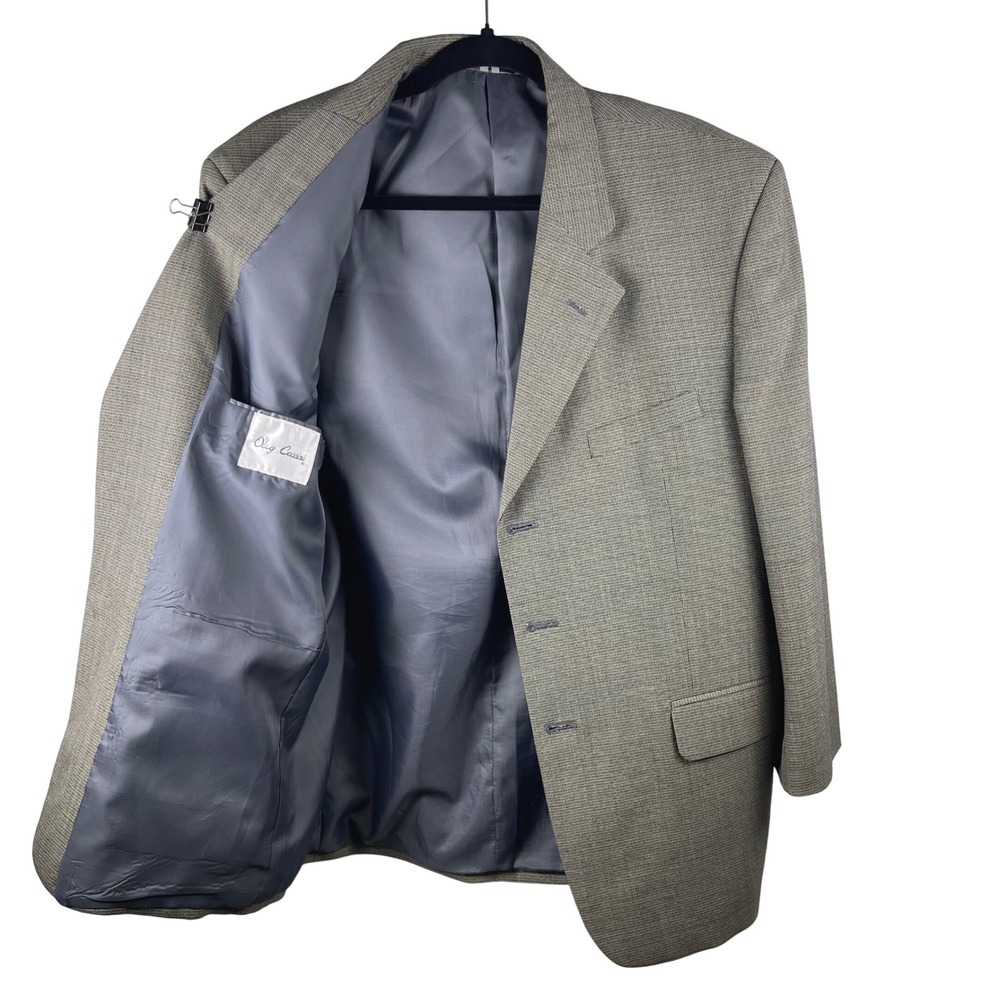 Oleg Cassini Men's 100% Wool Blazer Jacket Suit Coat Size‎ 42R Brown Tan Tweed